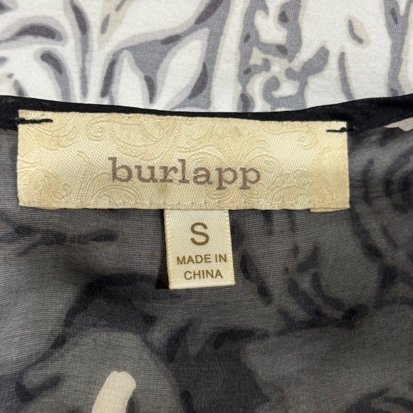 Burlapp sheer silk black and taupe gorgeouss feminine top size smalll - Picture 7 of 11